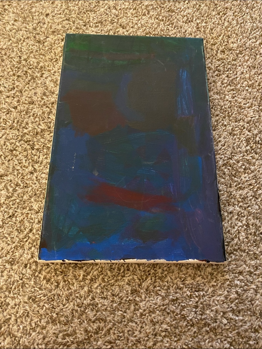 Contemporary Abstract Canvas Art in Blue and Green